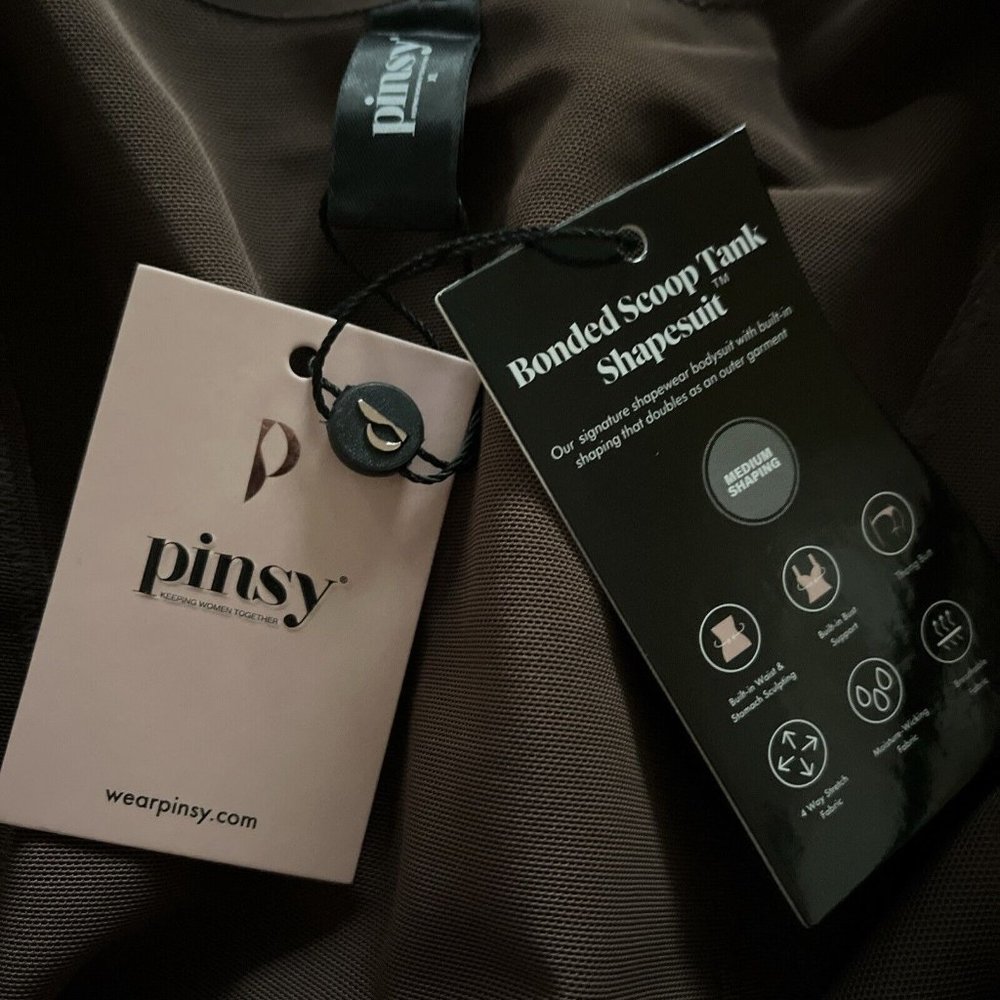 PINSY Spaghetti Strap Scoop Shapesuit Chocolate Brown XL Thong New in Package - Picture 9 of 11